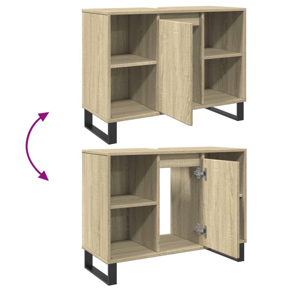 Badschrank Sonoma-Eiche 80x33x60 cm Holzwerkstoff