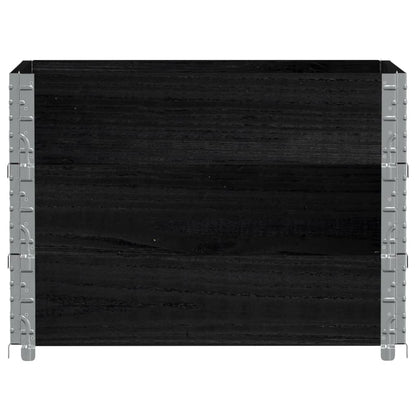 Paletten-Aufsatzrahmen 3 Stk. Schwarz 80x60cm Massivholz Kiefer