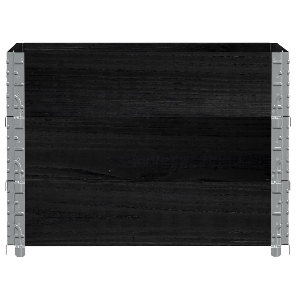 Paletten-Aufsatzrahmen 3 Stk. Schwarz 80x60cm Massivholz Kiefer