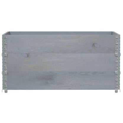 Paletten-Aufsatzrahmen 3 Stk. Grau 120x80 cm Massivholz Kiefer