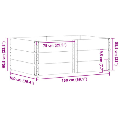 Paletten-Aufsatzrahmen 3 Stk. Schwarz 150x100 Massivholz Kiefer