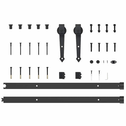 Schiebetürbeschlag-Set 152,5 cm Stahl Schwarz