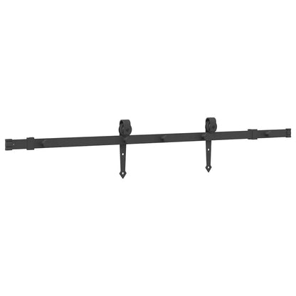 Schiebetürbeschlag-Set 152,5 cm Stahl Schwarz