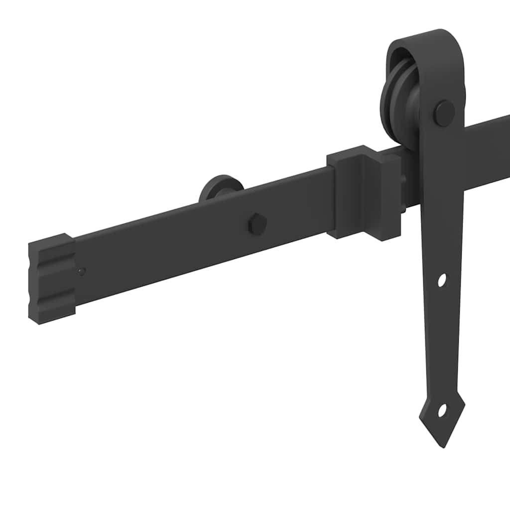 Schiebetürbeschlag-Set 152,5 cm Stahl Schwarz