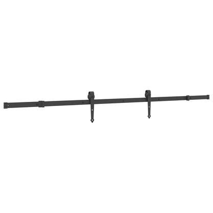 Schiebetürbeschlag-Set 213,5 cm Stahl Schwarz