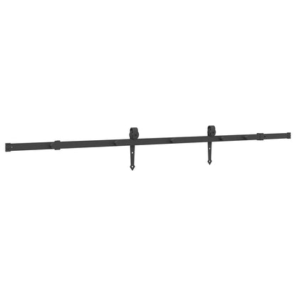 Schiebetürbeschlag-Set 213,5 cm Stahl Schwarz