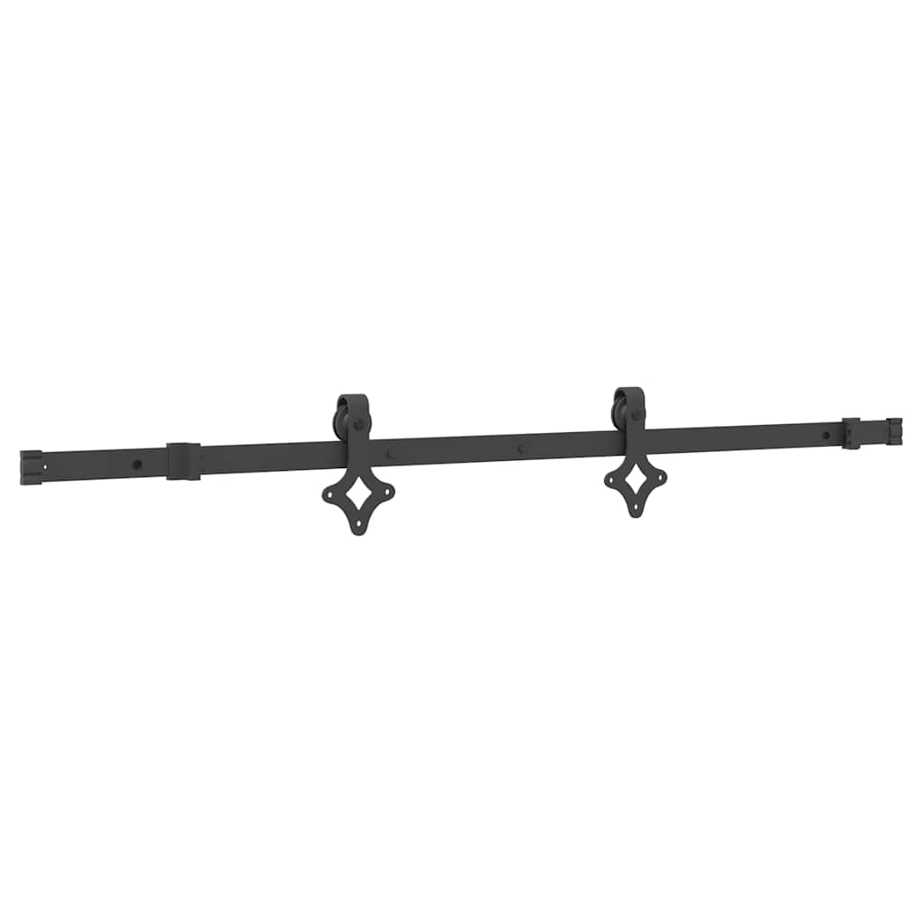 Schiebetürbeschlag-Set 152,5 cm Stahl Schwarz