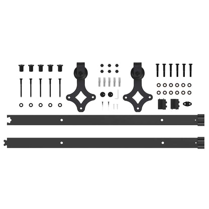 Schiebetürbeschlag-Set 152,5 cm Stahl Schwarz