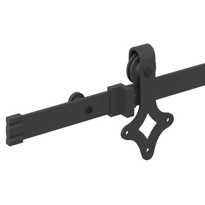 Schiebetürbeschlag-Set 213,5 cm Stahl Schwarz