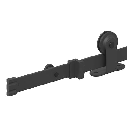 Schiebetürbeschlag-Set 213,5 cm Stahl Schwarz