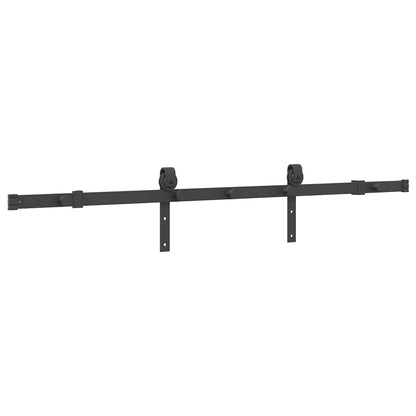 Schiebetürbeschlag-Set 152,5 cm Stahl Schwarz