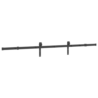 Schiebetürbeschlag-Set 213,5 cm Stahl Schwarz