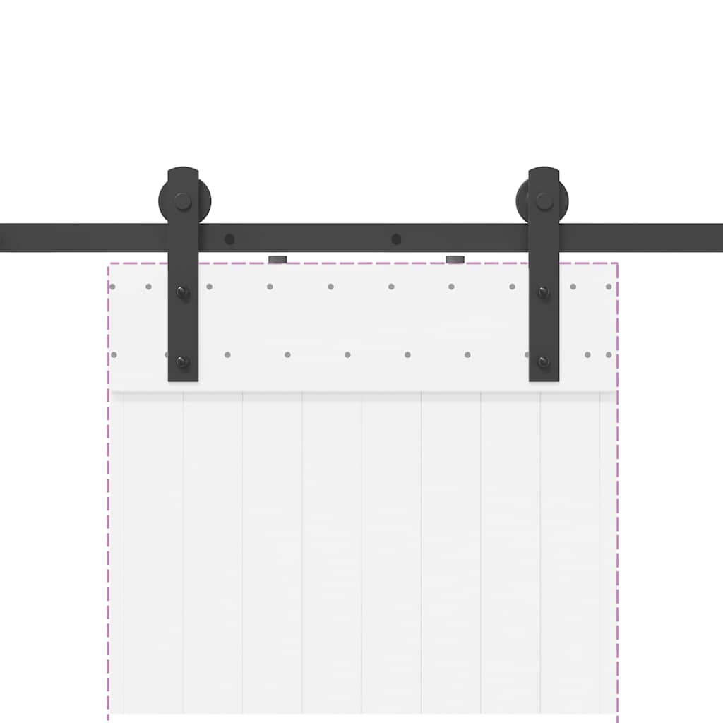 Schiebetürbeschlag-Set 200 cm Stahl Schwarz