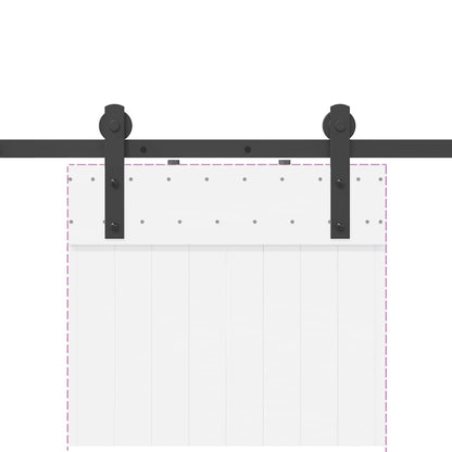 Schiebetürbeschlag-Set 200 cm Stahl Schwarz