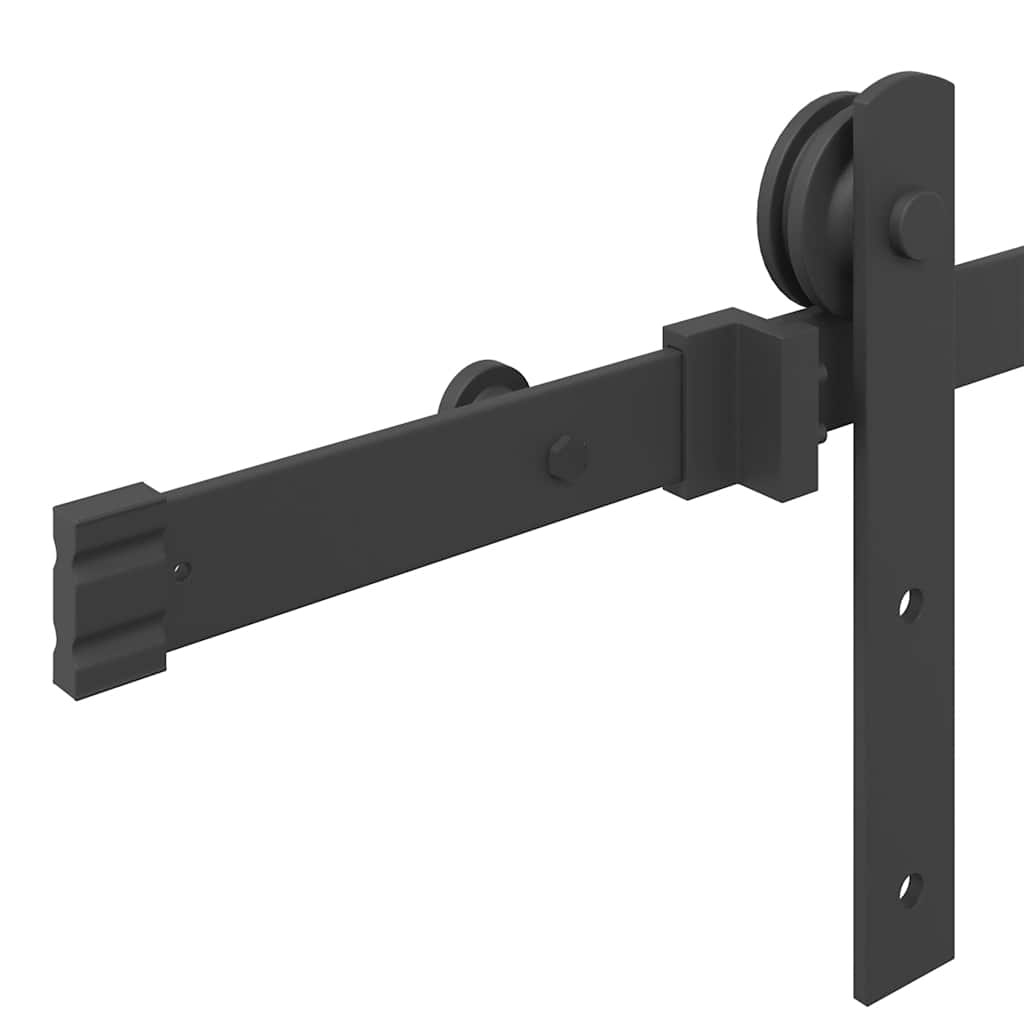 Schiebetürbeschlag-Set 152 cm Stahl Schwarz