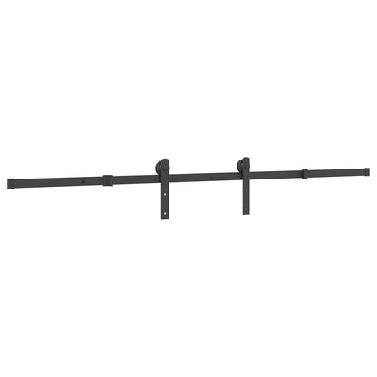 Schiebetürbeschlag-Set 213,5 cm Stahl Schwarz