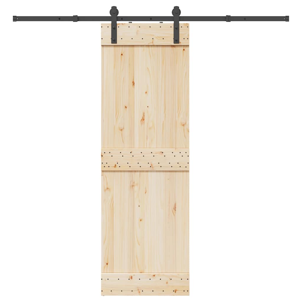 Schiebetürbeschlag-Set 213,5 cm Stahl Schwarz