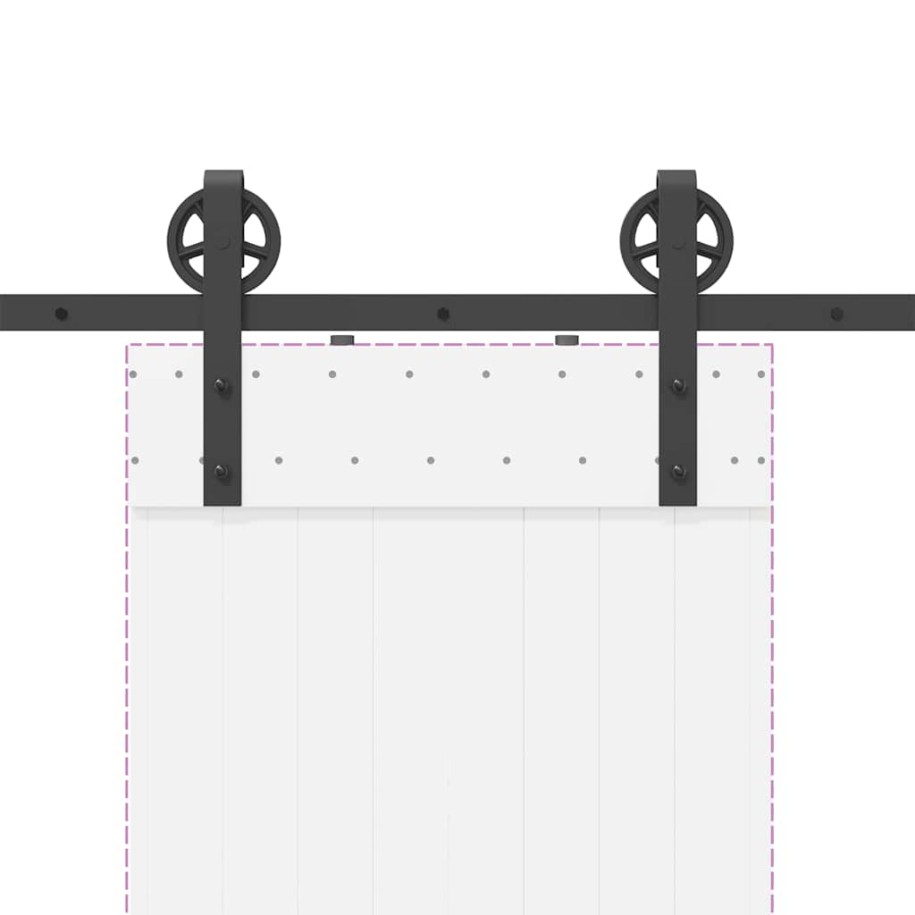 Schiebetürbeschlag-Set 183 cm Stahl Schwarz