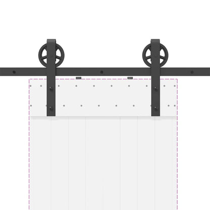 Schiebetürbeschlag-Set 183 cm Stahl Schwarz