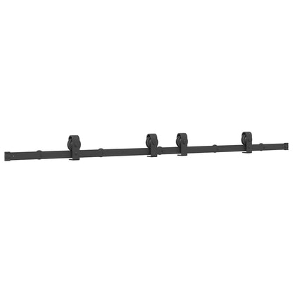 Schiebetürbeschlag-Set 183 cm Stahl Schwarz