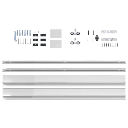 Schiebetürbeschlag-Set 183 cm Aluminiumlegierung Silbern