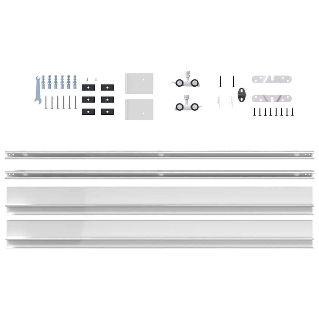 Schiebetürbeschlag-Set 200 cm Aluminiumlegierung Silbern