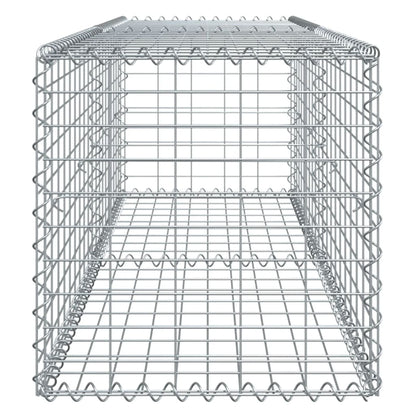 Gabione mit Deckel 200x50x50 cm Verzinktes Eisen