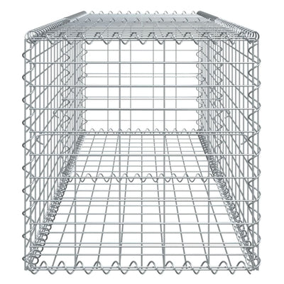 Gabione mit Deckel 200x50x50 cm Verzinktes Eisen