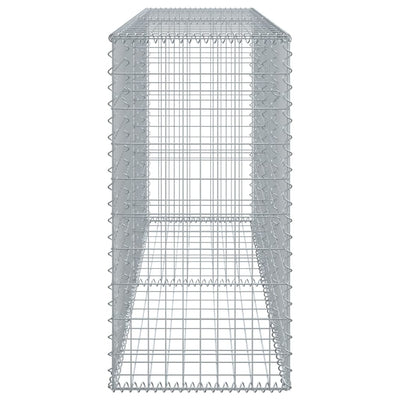 Gabione mit Deckel 200x50x100 cm Verzinktes Eisen