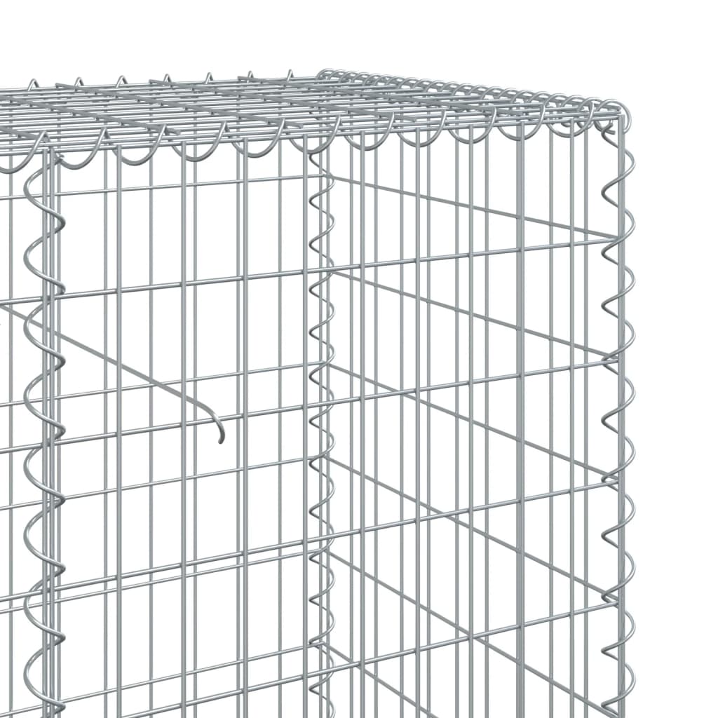 Gabione mit Deckel 1200x50x100 cm Verzinktes Eisen