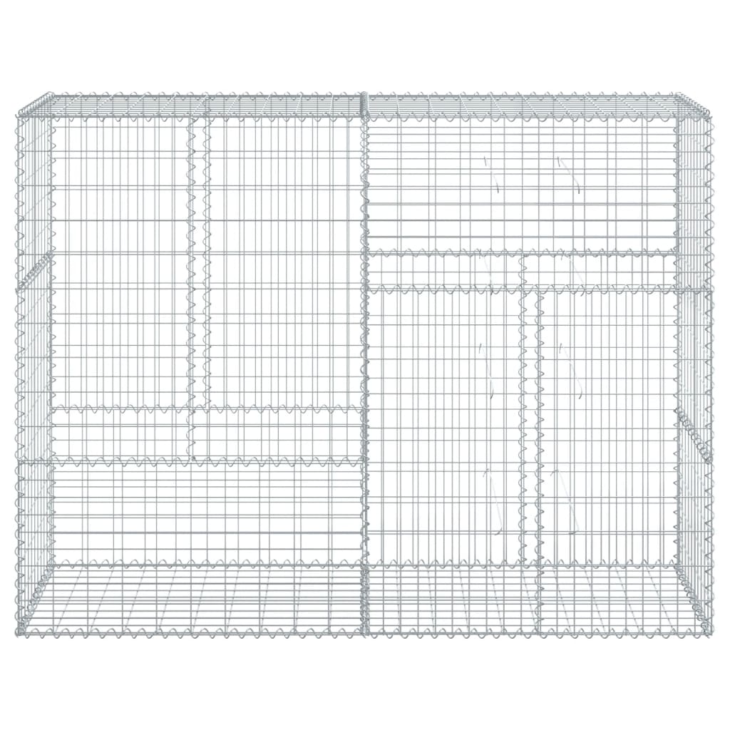 Gabione mit Deckel 200x50x150 cm Verzinktes Eisen