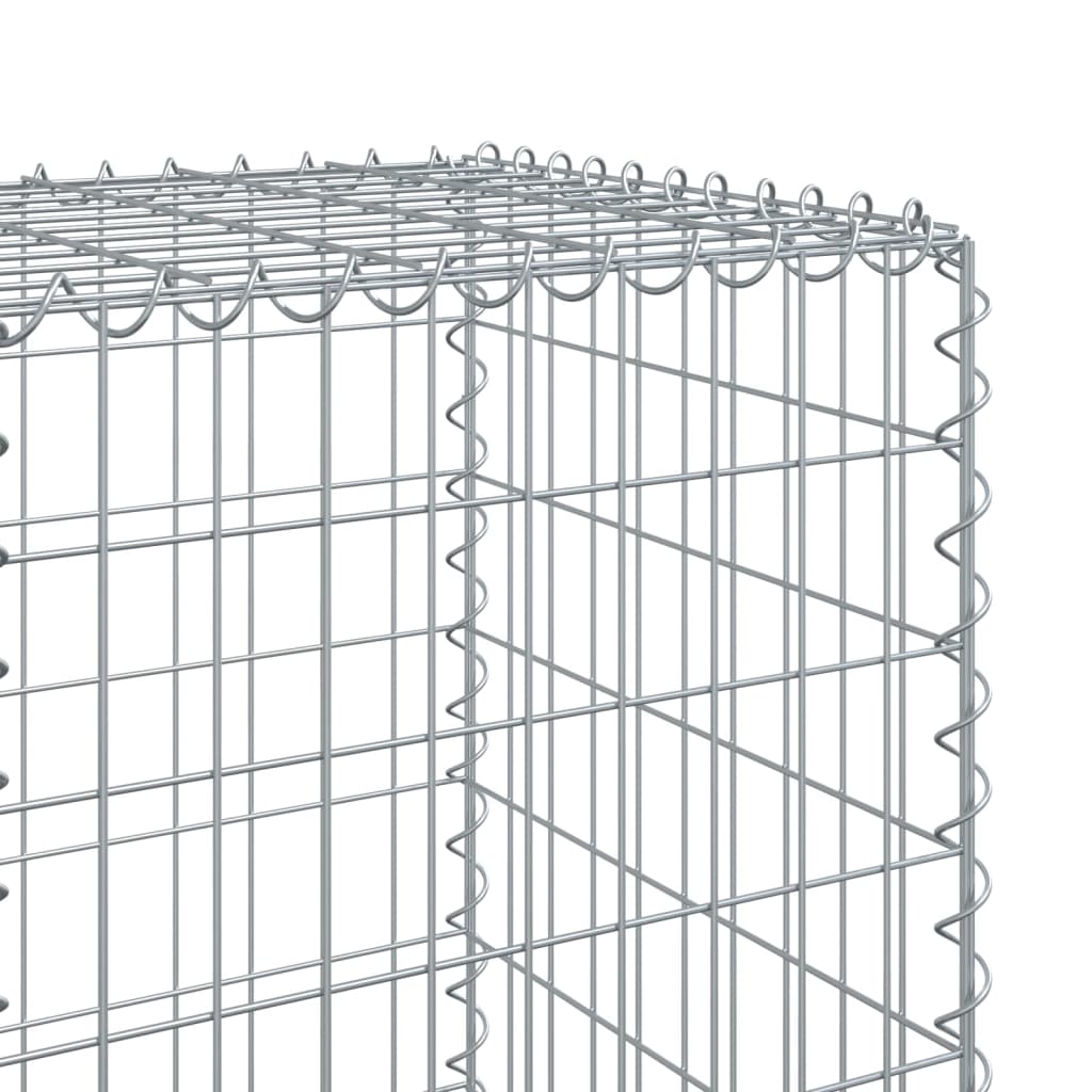 Gabionen mit Deckel 400x50x150 cm Verzinktes Eisen