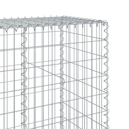 Gabione mit Deckel 100x50x200 cm Verzinktes Eisen