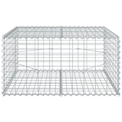 Gabione mit Deckel 100x100x50 cm Verzinktes Eisen