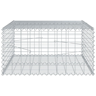 Gabione mit Deckel 100x100x50 cm Verzinktes Eisen