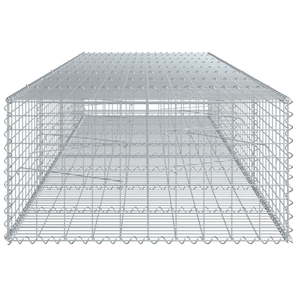 Gabione mit Deckel 400x100x50 cm Verzinktes Eisen