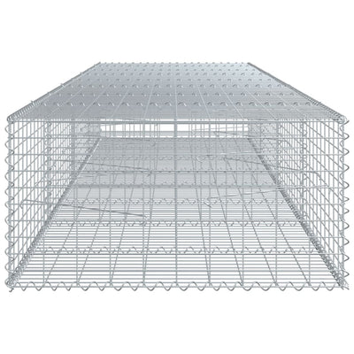 Gabione mit Deckel 400x100x50 cm Verzinktes Eisen