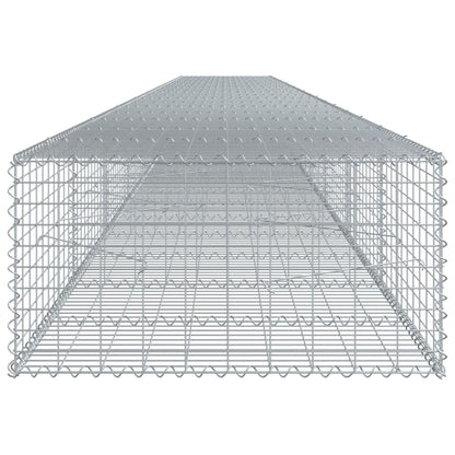 Gabione mit Deckel 1000x100x50 cm Verzinktes Eisen