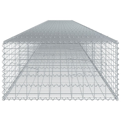 Gabione mit Deckel 1000x100x50 cm Verzinktes Eisen