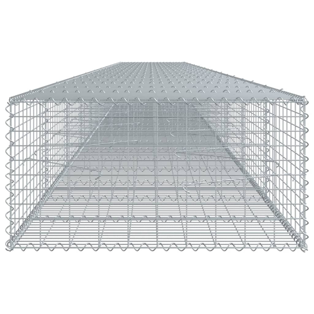 Gabione mit Deckel 1100x100x50 cm Verzinktes Eisen