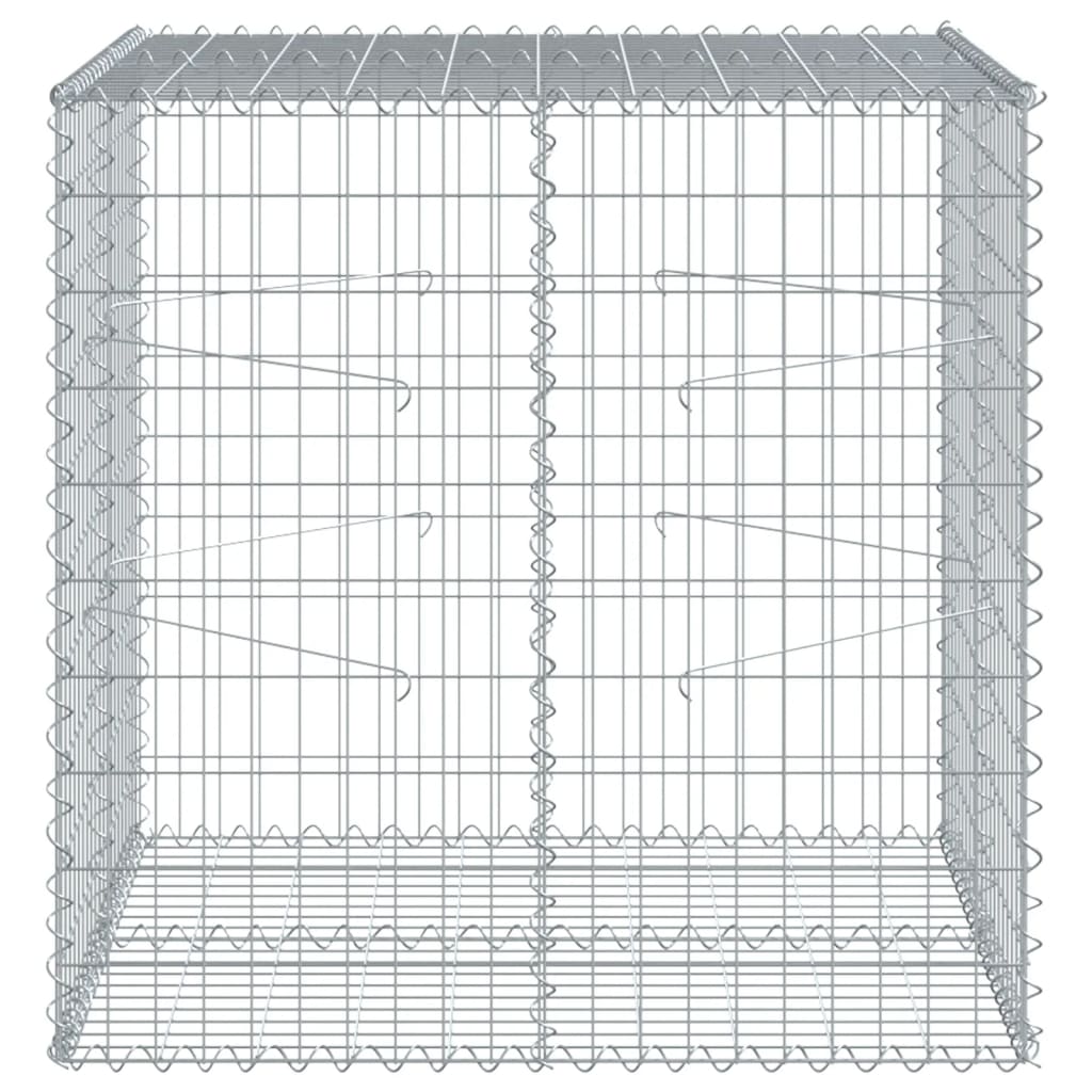 Gabione mit Deckel 100x100x100 cm Verzinktes Eisen