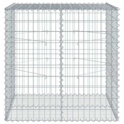 Gabione mit Deckel 100x100x100 cm Verzinktes Eisen