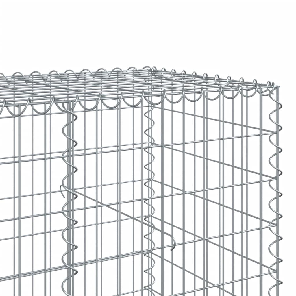 Gabione mit Deckel 100x100x100 cm Verzinktes Eisen