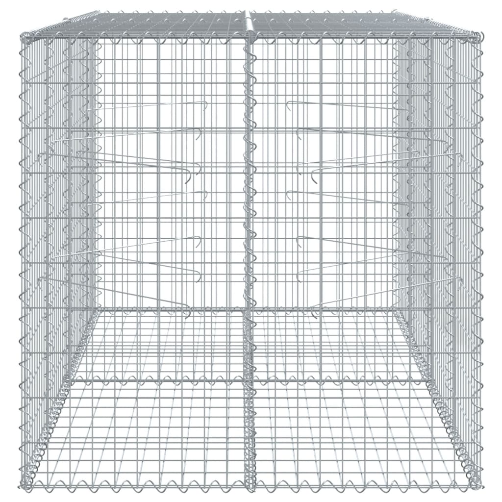 Gabione mit Deckel 200x100x100 cm Verzinktes Eisen