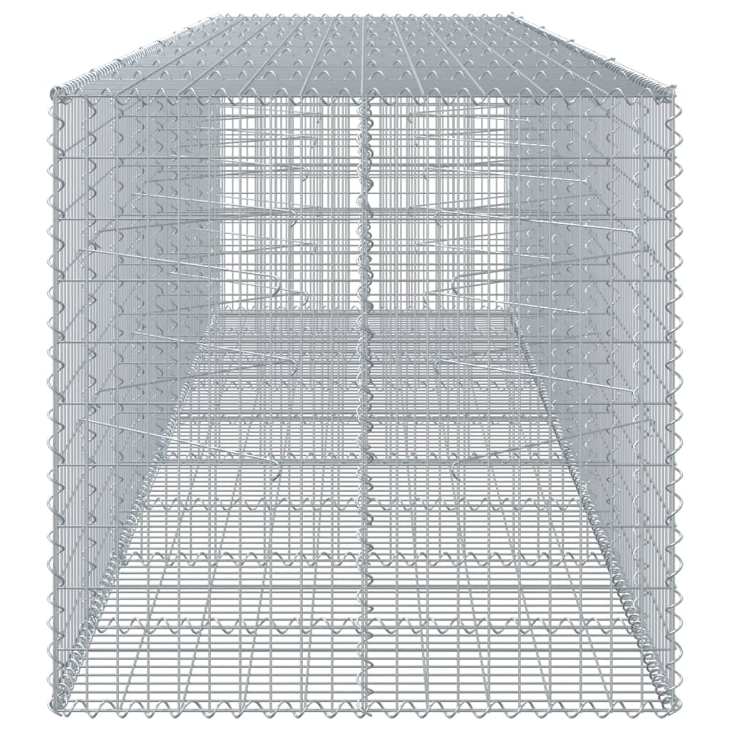 Gabione mit Deckel 450x100x100 cm Verzinktes Eisen