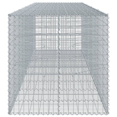 Gabione mit Deckel 450x100x100 cm Verzinktes Eisen