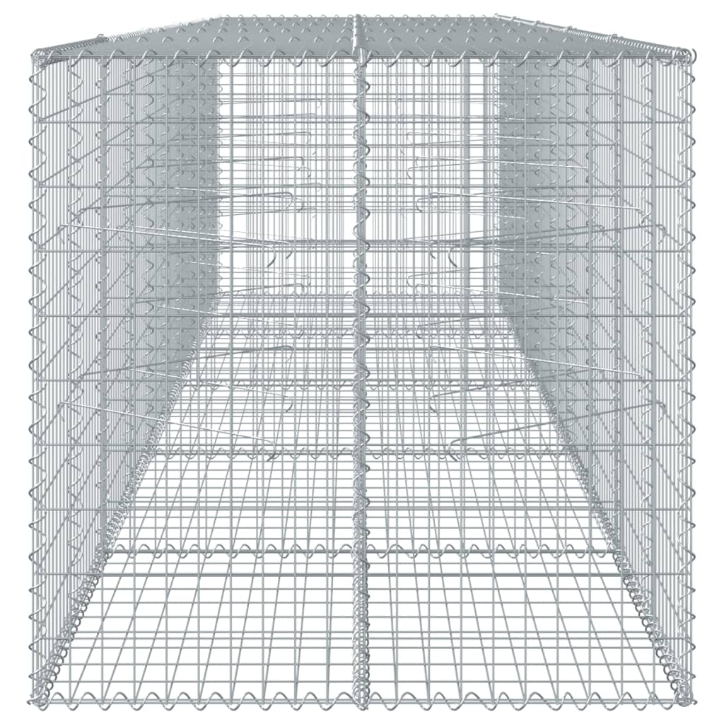 Gabione mit Deckel 500x100x100 cm Verzinktes Eisen