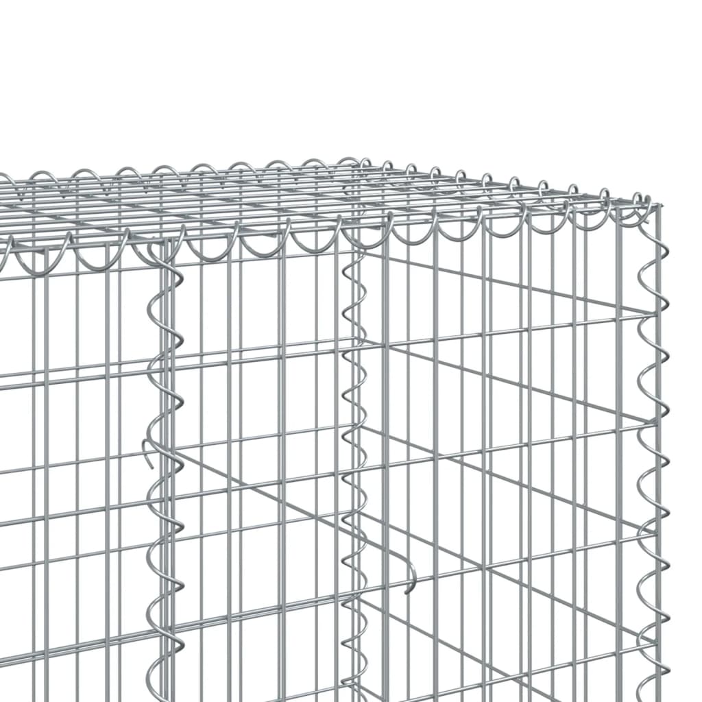 Gabione mit Deckel 1050x100x100 cm Verzinktes Eisen