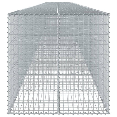 Gabione mit Deckel 1200x100x100 cm Verzinktes Eisen