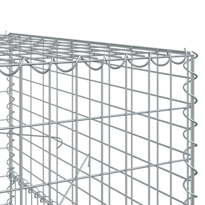 Gabione mit Deckel 100x100x150 cm Verzinktes Eisen